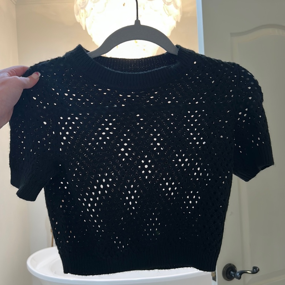 Black sweater crop top